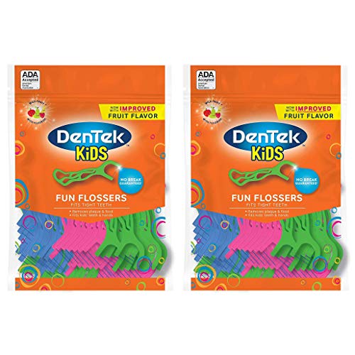 DenTek Kids Fun Flossers Wild Fruit | 75-Count Floss Picks
