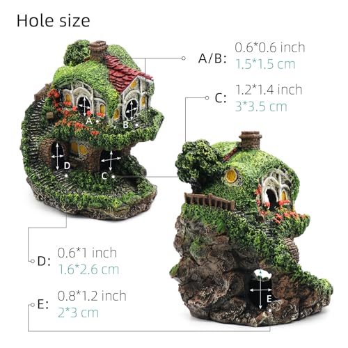 Image of relaqcc Aquarium Decor Hideaway Cave, Betta Fish Tank House Accessories for Amphibians, Goldfish, Shrimp, Conch