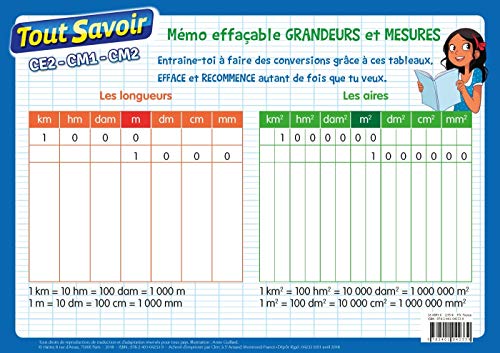 Mémo effaçable Grandeurs et mesures (Tout savoir) (French Edition) Mémo effaçable Grandeurs et mesures (Tout savoir) (French Edition)