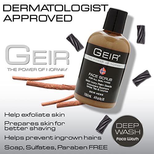 Geir Ness Face Scrub - Exfoliates Skin - Nourishing Facial Scrub For Clogged Pores #TOP3