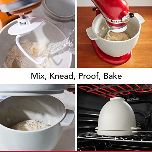 KitchenAid 5 Quart Ceramic Bread Bowl with Lid for all 4.5-5 Quart Tilt-Head Stand Mixers - KSM2CB5BGS