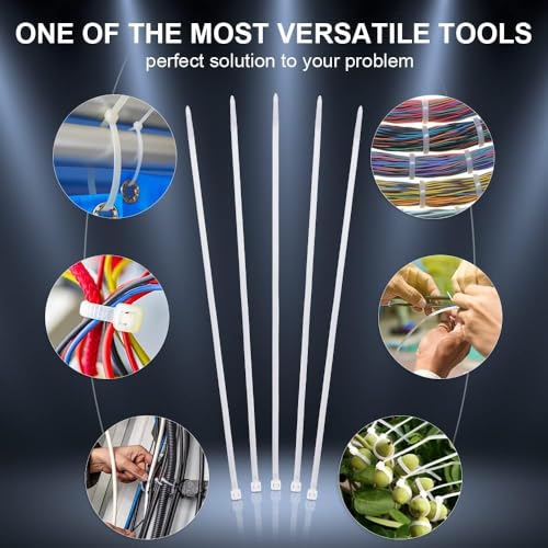 Image of bvslf 150 MM x 3.6 MM | Pack of 100 | 6 Inch Self Locking Nylon Cable Tie, Heavy Duty Weather-Resistant Cable Strap Zip Wire Fastener Organizer Tie, Ties for Cable Management Electrical Home Office