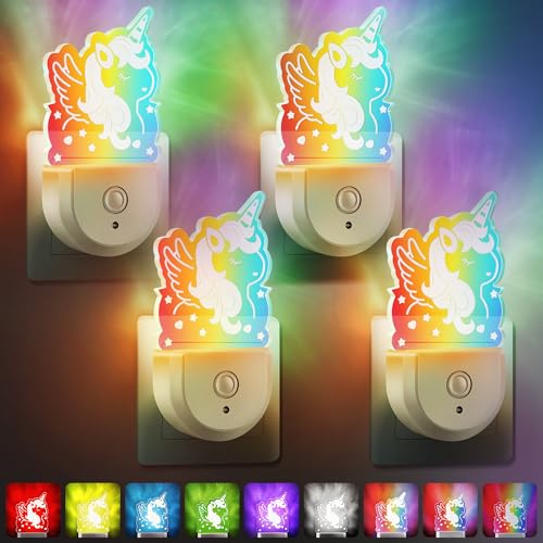 Meonum 4 Pack Christmas Night Light, 6 Color LED Vintage