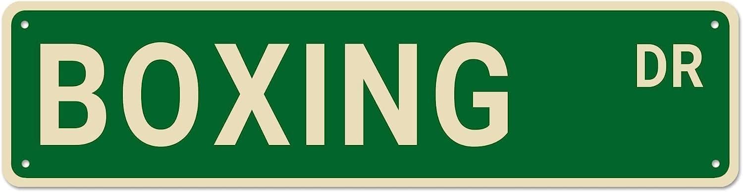 Bdeyfg Colour2 Boxing Dr Street Sign Vintage Metal Tin Sign Bar Cafe Garage Cave Home Room Farmhouse Garden Patio Wall Decor 4X16 Inch
