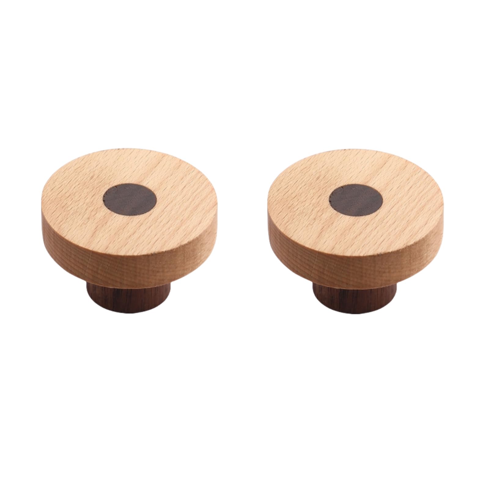 ITTRUH Round Wood Drawer Knobs,2Pcs Cabinet Door Wardrobe Flower Shape