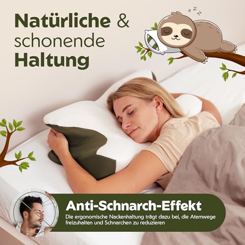 Snoozify Orthopädisches Kopfkissen - Ergonomisches Kissen für Nackenschmerzen als...