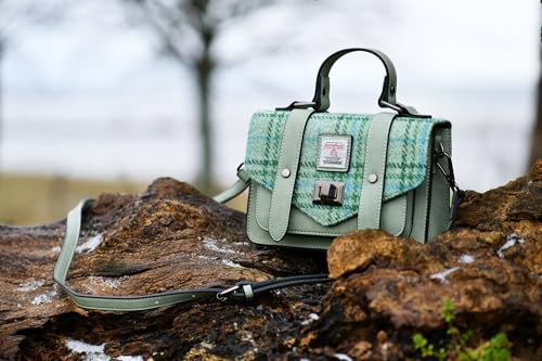 Image of Islander Harris Tweed Mini Satchel, Handbag for Women, Flap and Microfiber Leather