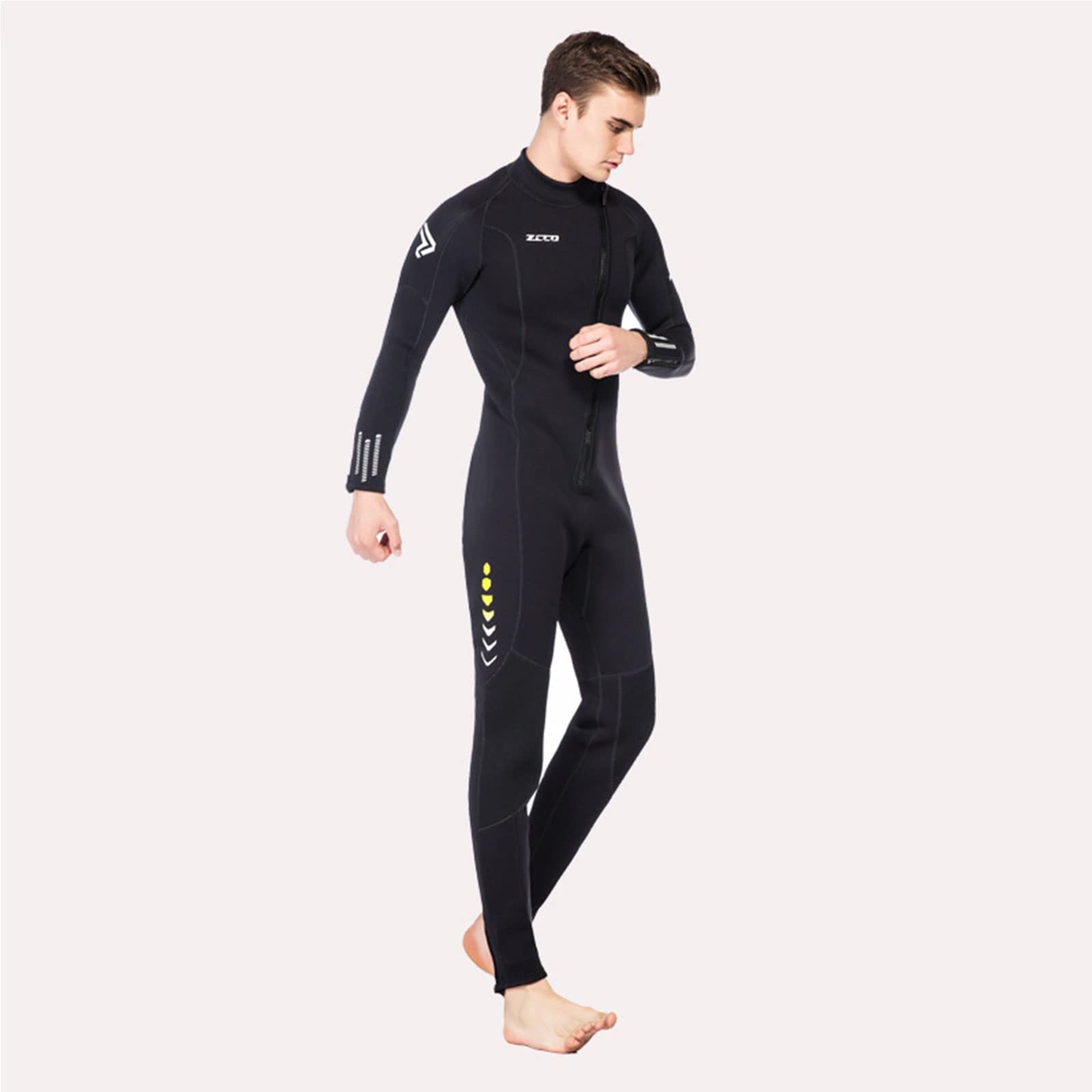 Wygwlg 1 pièces Combinaison Longue pour Hommes, 3mm matériau en néoprène Doublure Polaire Chaude Natation en Plein air Kayak Surf Combinaison à la dérive (Color : Black, Size : 3XL)