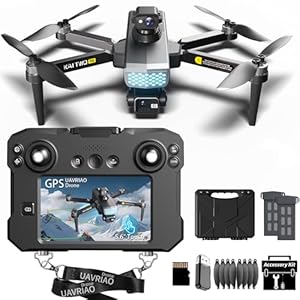 5.6” Touch Screen Drone with 3-Axis Gimbal & 4K Camera, 5G FPV Transmission, GPS Auto Return, 360° Obstacle Avoidance, 7-Level Wind Resistance, 30 Mins Flight, Professional Aerial Photography Quadcopter for Adults