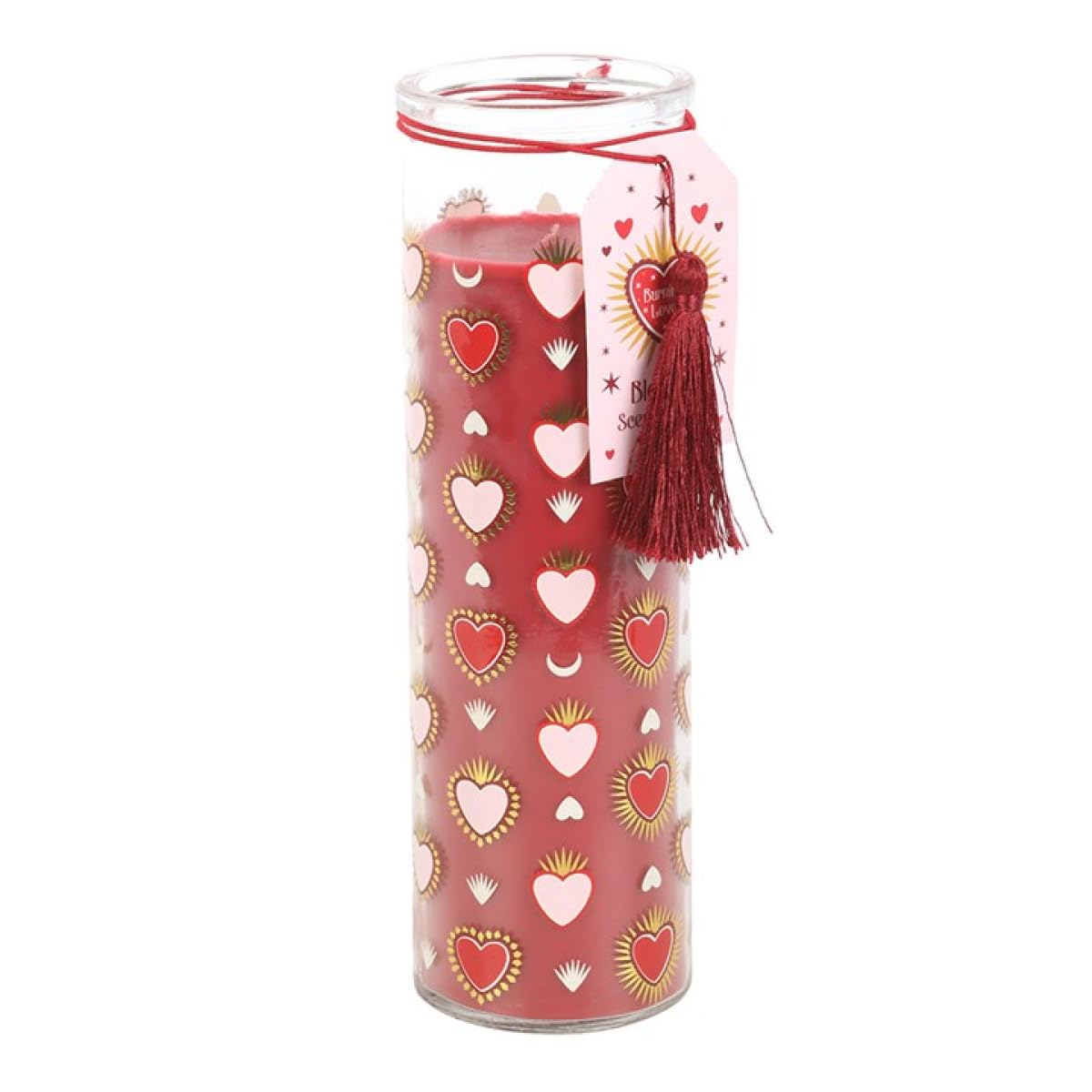 Sacred Heart Print Black Fig Scented Tube Candle. Aromatherapy Candle
