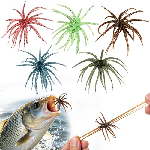 Leurre d'oursin souple à tentacules vibrants pour bas de ligne de pêche