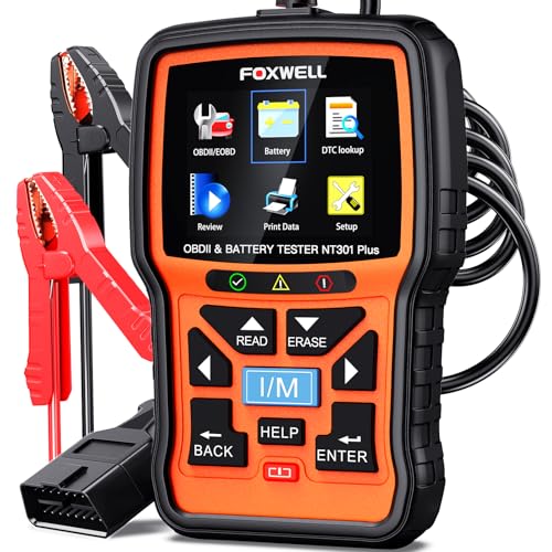 FOXWELL NT301 Plus 2-in-1 OBD2 Scanner Car Battery...