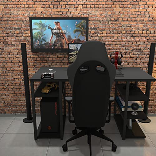 Mesa Gamer/escrivaninha Estilo Industrial, Preto G0021P