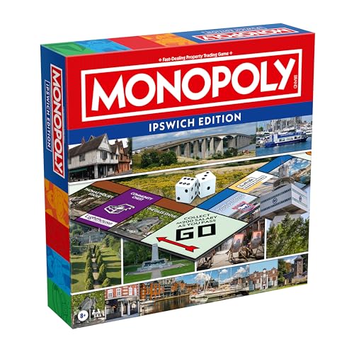 Winning Moves Ipswich Monopoly Board Game Advance around the board and trade your way to success gift for ages 8 plus