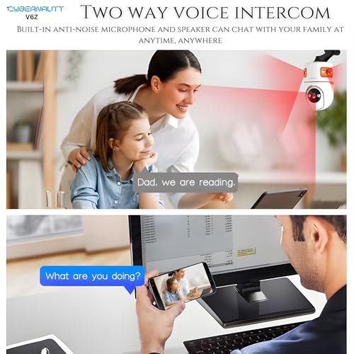 Image of XUGA Cybernautt Series V6Z 6MP FHD Triple Lens WiFi Outdoor CCTV Camera | PTZ | Color Night Vision | 3 View Screen | Motion Detection | Two-Way Audio|128GB