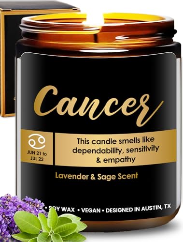 Cancer Zodiac Candle - Astrology Gift for Women and Men