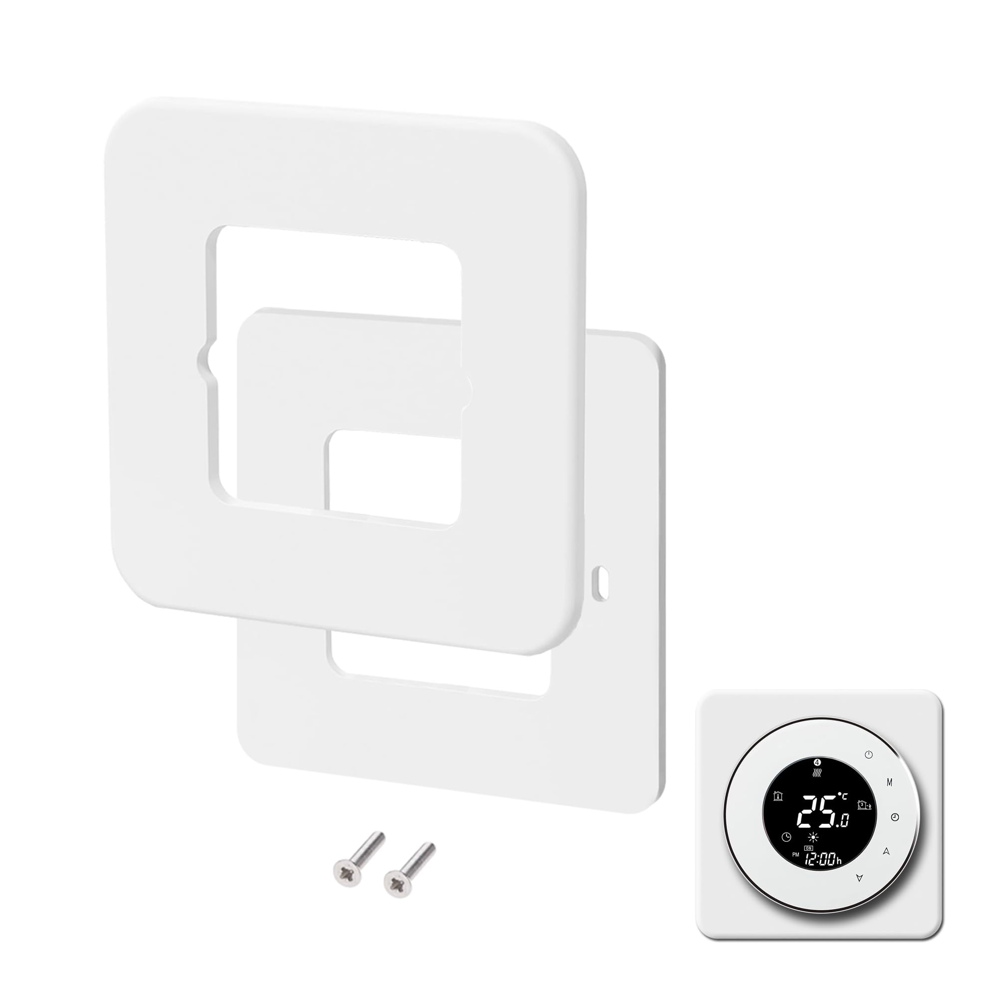 Placca per Scatola 503, Placche per termostati Compatibile con Tado Sonoff Termostato WiFi, Adattatore da scatola 503 a 502 Placca e Viti 12CM×12CM (1)