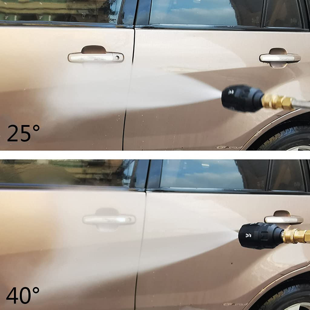 CARSCOPE Carscope Premium Stainless Steel Modern Valve Spray Nozzle Assembly Pair, Red & Blue