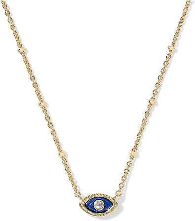 Kendra Scott, Womens, Mini Eye Short Pendant Necklace, Gold Dark Blue Magnesite, One Size