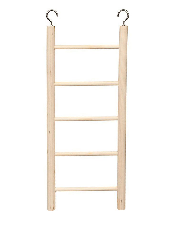 Natural Wood Ladder for Birds, Playful Climbing Cage Hanging Ladder Toy to Decorate Bird Cage (24cm - 5 Steps) 3
