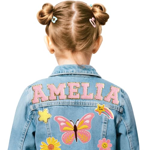 Personalized Denim Jacket with Names, Back to school clothes, Custom jean jacket for girls and boys,Spring & Fall Jackets,1-8 Year Old Birthday Christmas Gifts