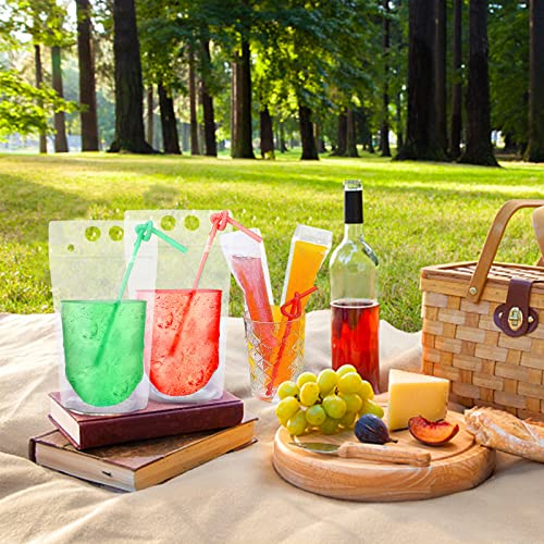 110 piezas bolsas para bebidas con sorbetes miniatura 3