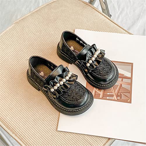 Girls School Uniform Loafer Flats Kids Leather Dress Shoes Pearl Mary Jane Slip On Sandals for Toddler Girls3