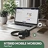 Yealink WH64 Hybrid DECT & Bluetooth Kabelloses Headset mit 3 Mikrofon für die Arbeit mit Dongle, 492ft Reichweite, 26H Sprechzeit, Büro tragbare Stereo Headsets für Teams PC Laptop IP-Telefon