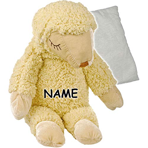 alles-meine.de GmbH großes XL Dinkelkissen - Schaf/Schäfchen - inkl. Name - 51 cm - Wärme/Wärmekissen - Heizkissen mit Dinkel Getreide Getreidekissen - Schaf - groß Kuschelti..