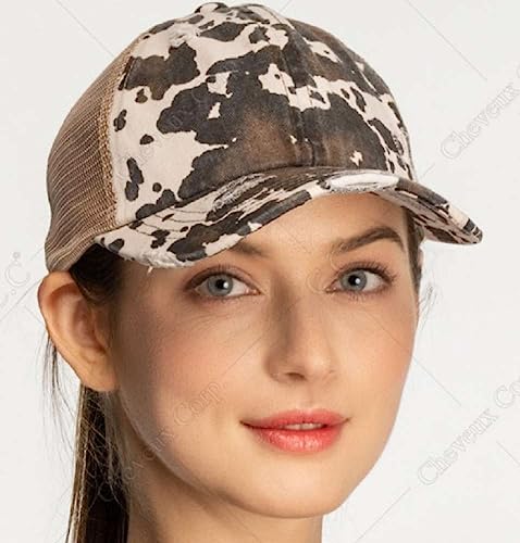 Image of C.C Ponycap Messy High Bun Ponytail Adjustable Mesh Trucker Baseball Cap Hat