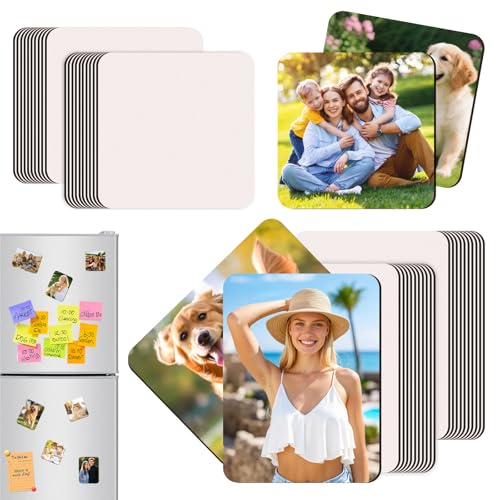 50 Stück Sublimation Blanko Kühlschrank Magnete: 5 5cm x 7 5cm Sublimations Magnet Rohlinge DIY Dekorative Magnete für Heimwerker Küche Mikrowelle Büro Wand Tür Dekorativ Magnete