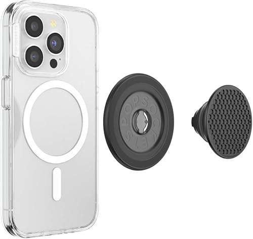 Vista 64 de PopSockets Agarre para teléfono con soporte expandible, agarre adhesivo - plateado 45 Rom