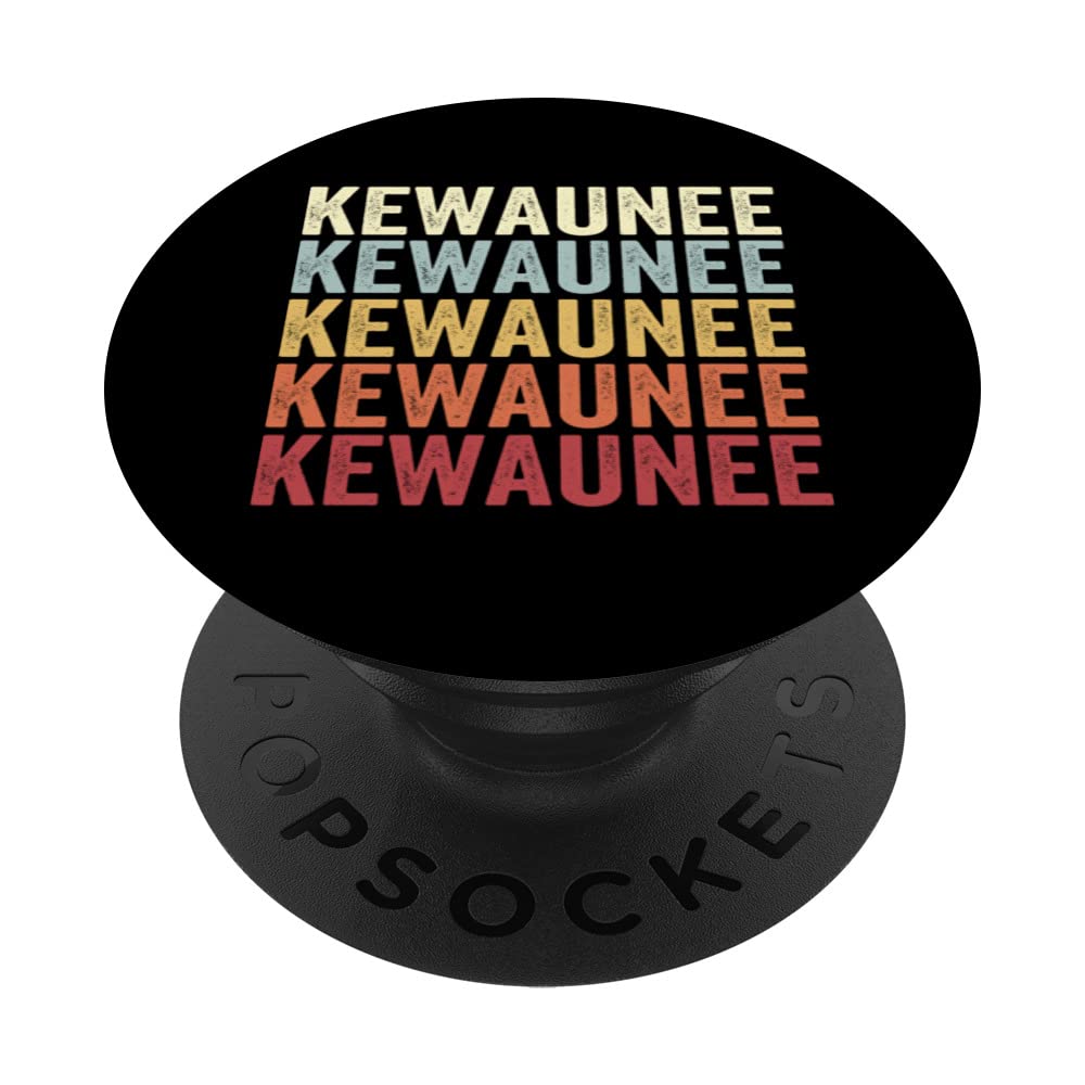 Kewaunee Wisconsin Kewaunee WI Retro Vintage Text PopSockets Swappable PopGrip