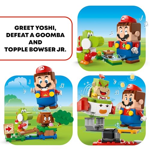Image of LEGO Super Mario Adventures with Interactive Mario, Bowser Jr.'s Clown Car Playset Vehicle, Yoshi Toy, Mario Playset, Nintendo Toy Gift for Boys, Girls and Gamers Ages 6 and Up, 71439
