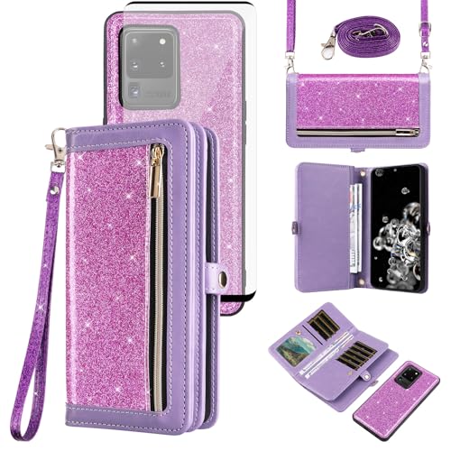Housse Samsung S20 Ultra Asuwish antichoc pour ranger cartes et monnaie