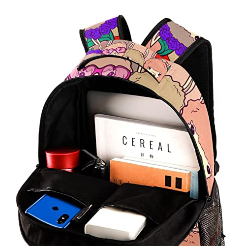 Sac à dos lamas avec accessoires tendance et poches de rangement intelligentes