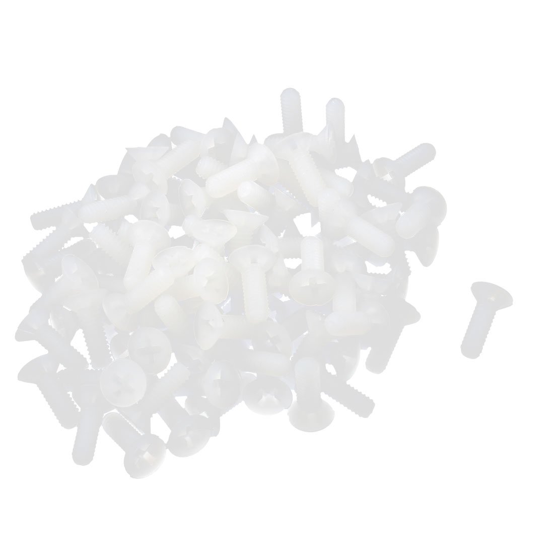 uxcell 100pcs Nylon Countersunk Flat Head Phillips Drive Screw M4 x 12mm