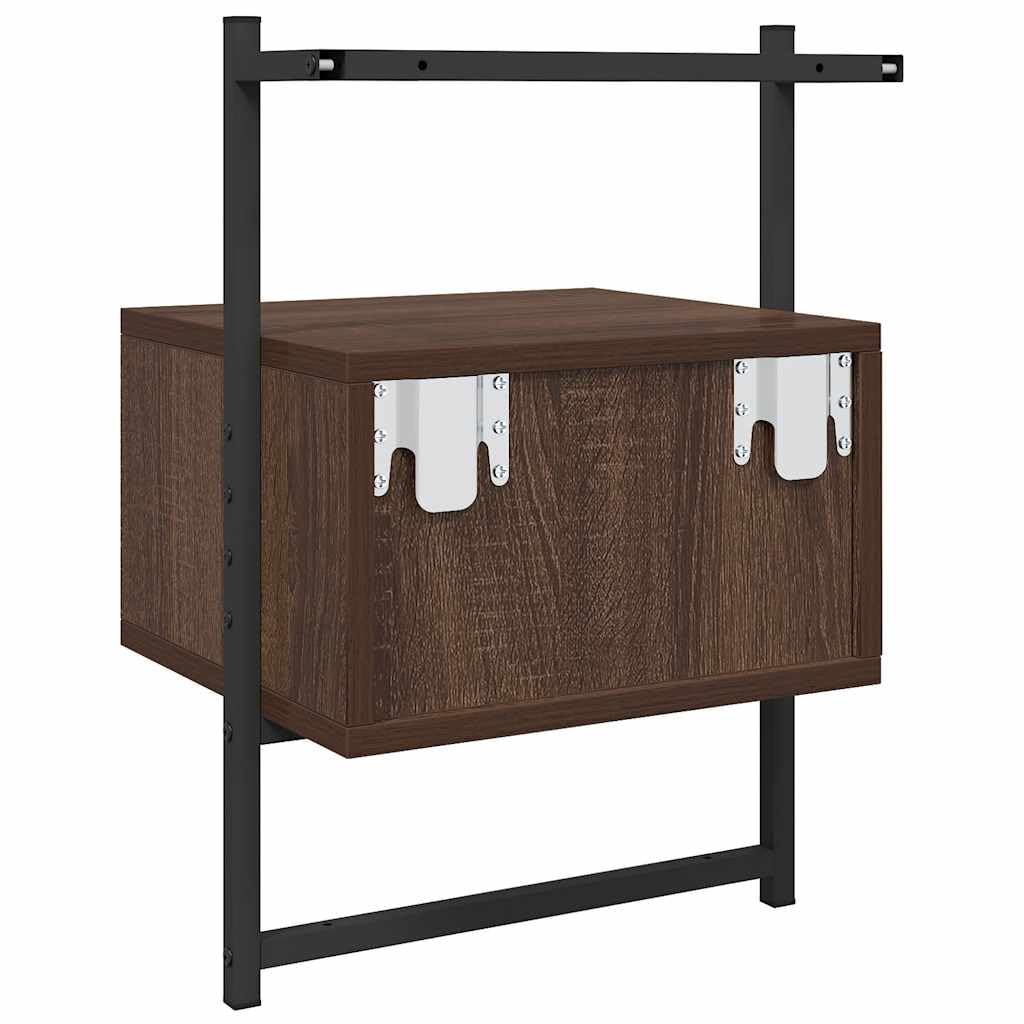 Comodino da parete sospeso, effetto rovere, 35 x 30 x 51 cm | Consolle da parete salvaspazio per camera da letto con pratico cassetto e superficie facile da pulire.