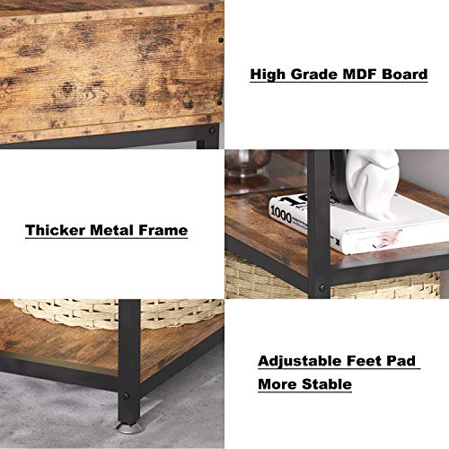 Ironck Tv Stand For 55 Inch Tv With Drawers, Entertainment Center Tv Stand Console Table For Living Room, 47 Inches Wood Tv Console Storage Cabinet, Vintage Brown #TOP6