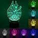 3D Illusion Star Wars Night Light, Three Pattern and 7 Color Change Decor Lamp - Perfect Gifts for Kids and Star Wars Fans