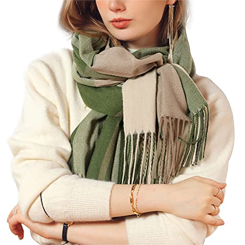 Bakicey Damen Schal XXL Warm Weich Strickschal Karo Winterschal Herbstschal Wolleschal Frauen Deckenschal Halstuch Scarf Poncho Cape. 3XL, Schwarz Weißes