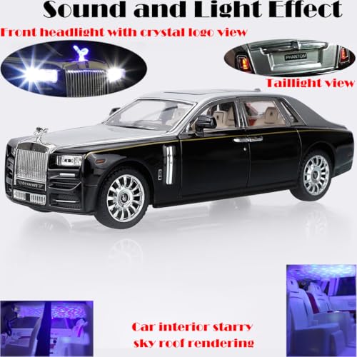Auto de juguete Rolls Royce 1:24 Phantom con luz y sonido miniatura 3