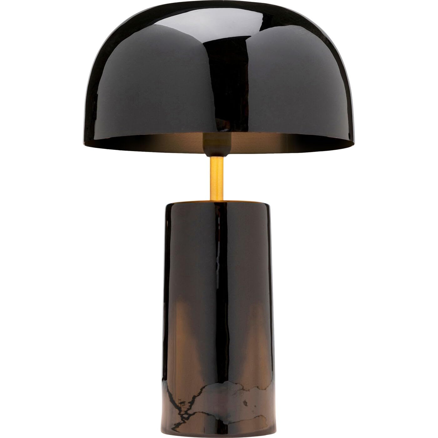 Kare Design Lampada da tavolo Loungy Nero, oro/nero, abat jour, soggiorno, nicchia, forma fungo, sala pranzo, stile elegante, moderno, 38x25x25cm (A/L/P), lampadina non inclusa