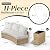 PaPaJet Patio Conversation Set, 11 Piece Half-Moon Sectional Round Patio Furniture Set with Large Storage Wedge Table Wicker Sofa Set, for Backyard Patio Garden