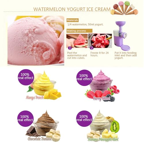 LTdlhFk Eiscreme-Maschine,Kinder Home Soft Serve Eiscreme-Maschine,DIY Hausgemachte Milchshake-Maschine,Mini Slush-Maschine,Strand Küche,Purple – Bild 4