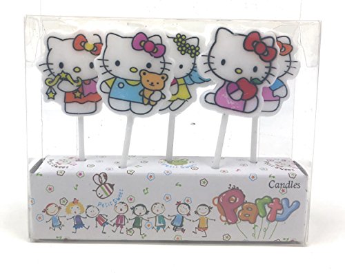 AEX 5pcs Hello Kitty Mini Figure Candele Torta di