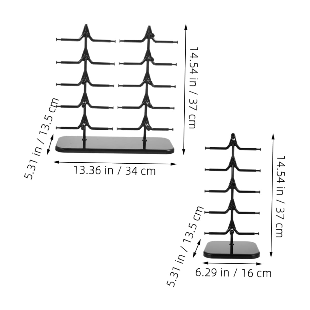 2 Stück Teiliges Brillenständer mit Abnehmbarem Mehrschichtigem Design Großer Kapazität Stabiler Standfuß für Sonnenbrillen Lesebrillen und Skibrillen zur Brillenaufbewahrung