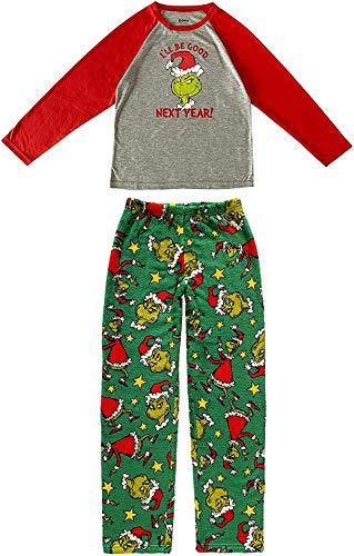 grinch Dr. Seuss The Who Stole Christmas Matching Family Pajama Sets for Men, Women, Kids, Toddlers Green Red