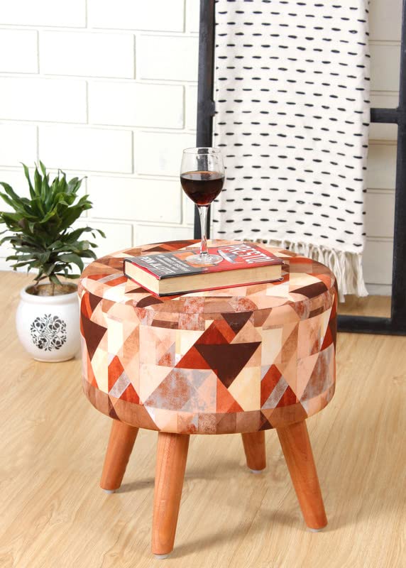 ShadowKart Premium Velvet Round Ottoman Stool Cover – Stretch Ottoman Slipcover for Vanity & Footstool – Washable, East to Remove & Fits in 16-Inch Diameter, 8 Inch Box Height, Check-image-26