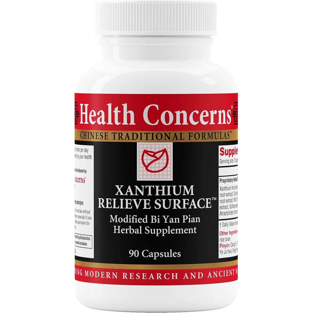 Health Concerns Xanthium Relieve Surface - Immune Support Supplement - Phlegm, Sinus Allergy, Nasal Congestion & Skin Rash Support - Herbal Supplement with Traditional Chinese Formula - 90 Capsules